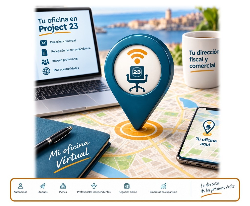 Oficina virtual Project 23 para trabajar desde cualquier lugar con dirección fiscal y comercial